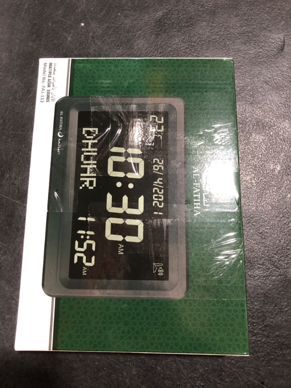 Photo 1 of Qsnmieo Azan Clock for USA-Automatic Worldwide Digital 8 Azan Prayer Sounds Islamic Wall and Desk Clock (White)