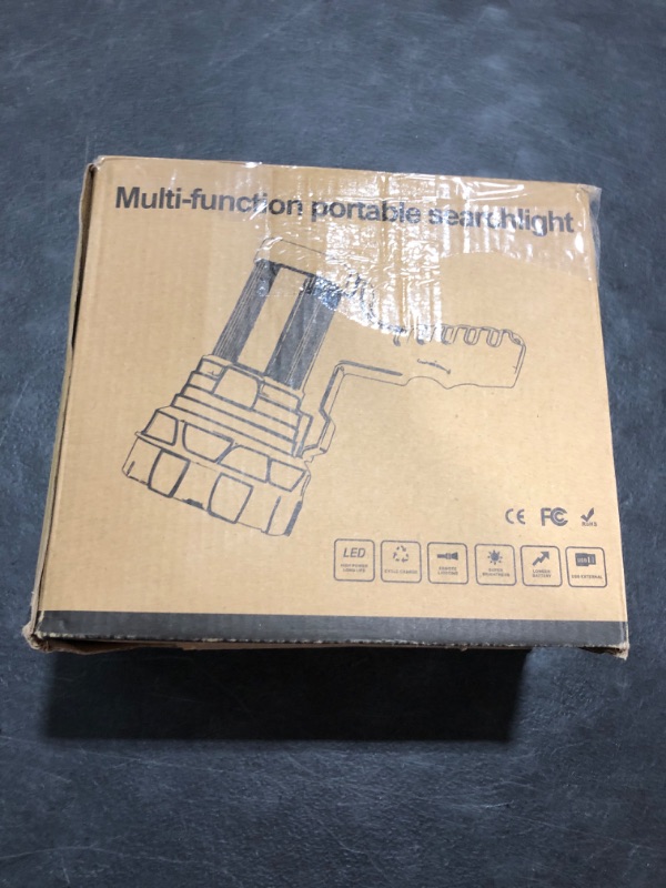 Photo 1 of Cybbo Powerful Spotlight - Super Bright 6000 Lumen Rechargeable Flashlight with 3 Light Modes, Long Battery Life, Waterproof, Durable ABS & Aluminum Alloy Construction, Adjustable Tripod & Strap
