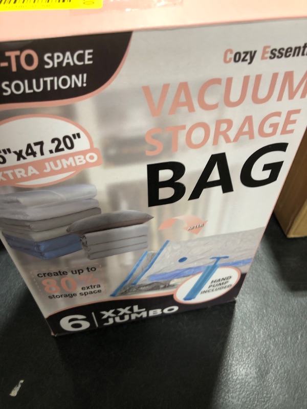 Photo 1 of 6 Pack XXL Jumbo Vacuum Storage Bags, Extra Jumbo Vacuum Sealed Bags for Comforters, Bedding, Blanket Storage, Space Saver Extra Large Vacuum Storage Bags for Huge Stuffed Toy(47.2x35 in)