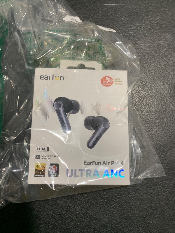 Photo 1 of EarFun Air Pro 4 Adaptive Hybrid Noise Canceling Wireless Earbuds, Qualcomm Snapdragon Sound, aptX™ Lossless, 6 Mics AI CVC 8.0 Call, LDAC Hi-Res Audio, 52H Playtime, Bluetooth 5.4, in-Ear Detection