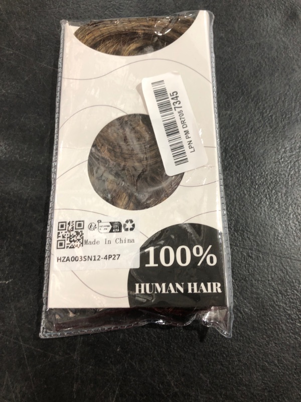 Photo 1 of TESSHAIR 5 Clip One Piece Clip in Hair Extensions Real Human Hair 18 Inch Human Hair Clip in Extensions 3/4 Full Head Hair Extensions Clip ins 90g, Medium Brown Mixed Dark Blonde #4P27