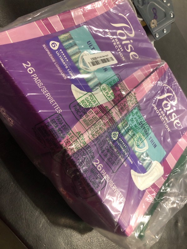 Photo 1 of Poise Ultra Thin Incontinence Pads & Postpartum Incontinence Pads, 6 Drop Ultimate Absorbency, Long Length, 78 Count (3 Packs of 26),Packaging May Vary