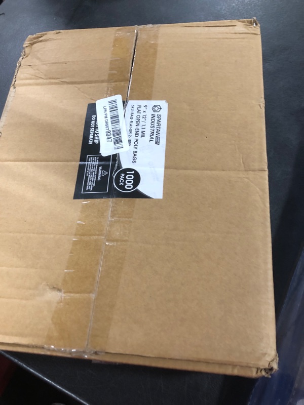 Photo 1 of Spartan Industrial - 9" X 12" Open-End Flat Bags (1000 Count) 1.1 Mil Clear Poly Bags for Clothing, Art, Journal Packaging (Do Not Have Seal and Do Not Have Prints)