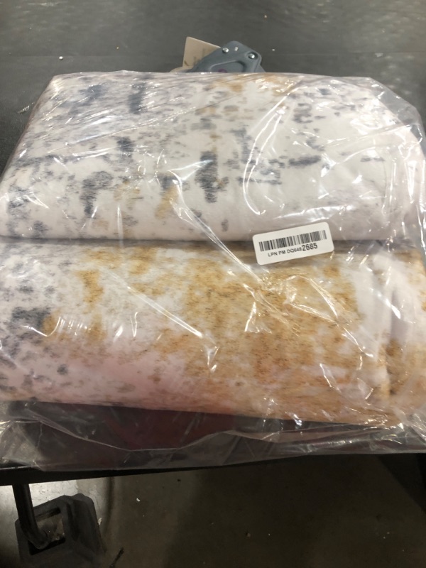 Photo 1 of BRICHOEE Modern Abstract Washable 6x9 Living Room Rug, Gold and Grey Bedroom Mat Soft Non-Slip Low Pile Contemporary Front Entrance Carpet for Hardwood Floor Decor