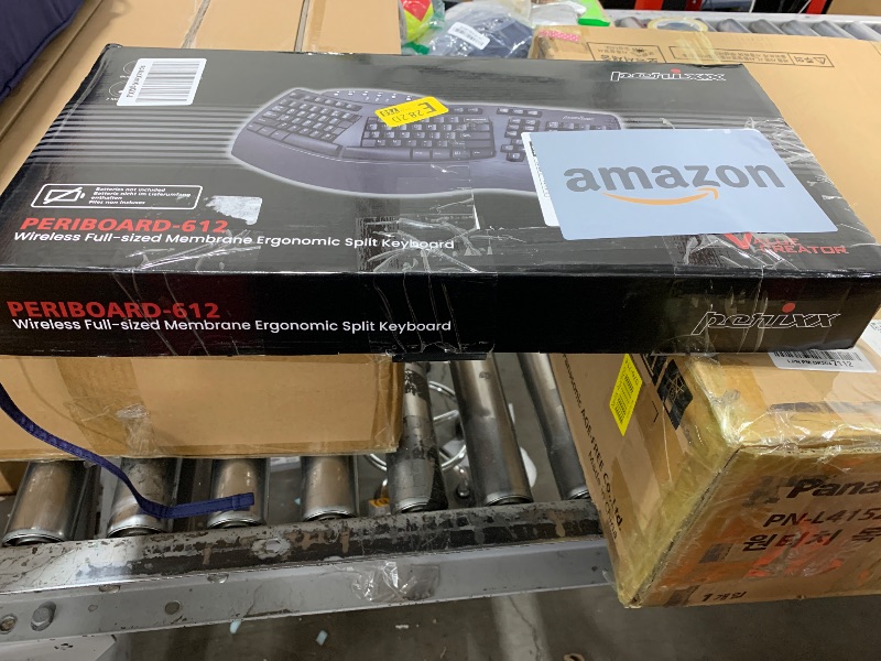 Photo 1 of Perixx Periboard-612B Wireless Ergonomic Split Keyboard with Dual Mode 2.4G and Bluetooth Feature, Compatible with Windows 10 and Mac OS X System, Black, US English Layout