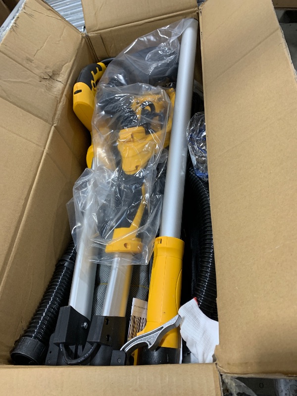 Photo 1 of 1250W Drywall Sander, 11.5A Electric Drywall Sander with Vacuum Dust Collection, 5 Variable Speed 800-1800RPM, Popcorn Ceiling Removal Tool with Extendable Handle, LED Light, 18pcs Sanding Discs