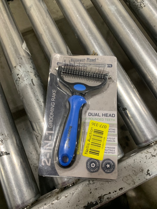 Photo 1 of Maxpower Planet Original Pet Grooming Rake - Double-Sided Deshedding Dematting Tool, Undercoat Rake for Dogs & Cats, Extra-Wide Dog Grooming Brush & Deshedder Comb for Long Hair, Reduces Shedding 95%