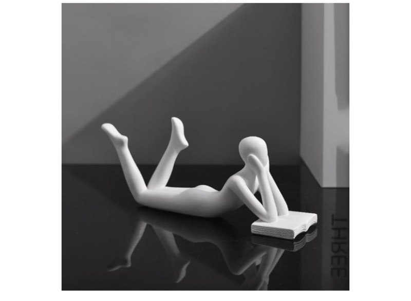 Photo 1 of Style-B White A Thinker Reads A Book Decoration, A Reader Resin Handicraft, A Home Study Garden Decoration, Room Decor, Home Decor, Scene Decor