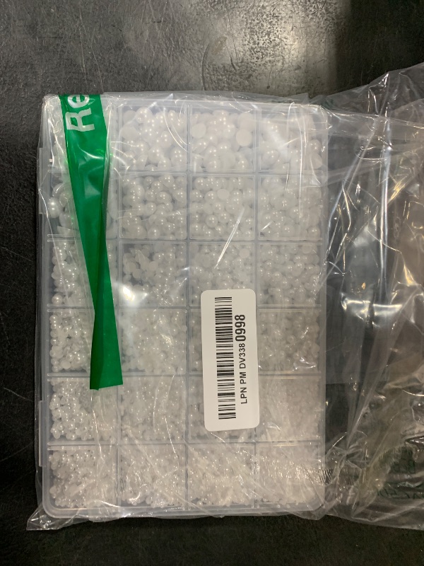 Photo 1 of 13000Pcs Flatback Pearls for Crafting (White), Assorted Size 2/3/4/5/6/8/10mm Half Pearl with 3Pcs 10ml B7000 Jewelry Glue, Bedazzling Bead for DIY Crafts Clothing Tumbler Shoes Embellishment Nail Art