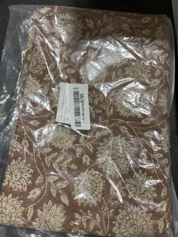 Photo 1 of Amor Virisso Floral Pillow Covers 24x24 Throw Pillow Covers Vintage Block Print Pillow Cover Neutral Couch Pillows for Living Room Farmhouse Decorative Accent Sofa Pillows, Brown