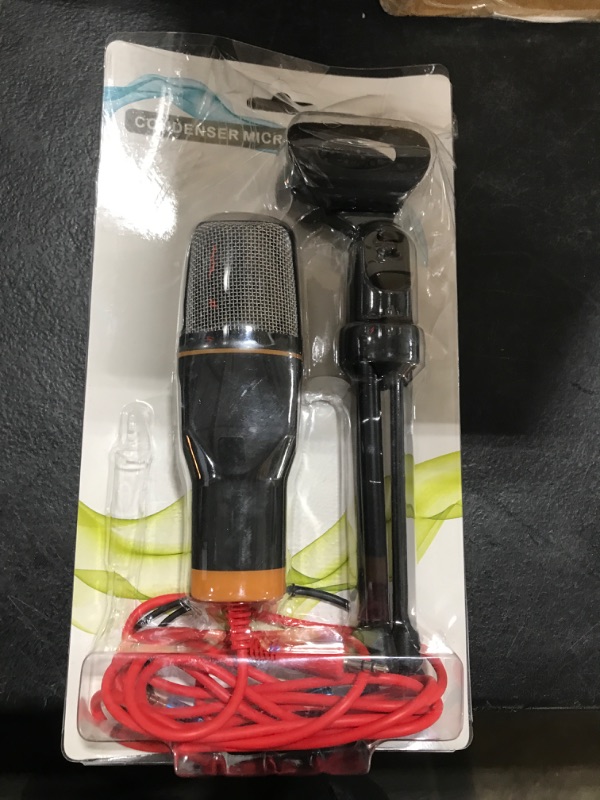 Photo 1 of Computer Microphone,Condenser Microphone,3.5MM Plug and Play Omnidirectional Mic with Desktop Stand for Gaming,YouTube Video,Recording Podcast,Studio,for PC,Laptop,Tablet,Phone