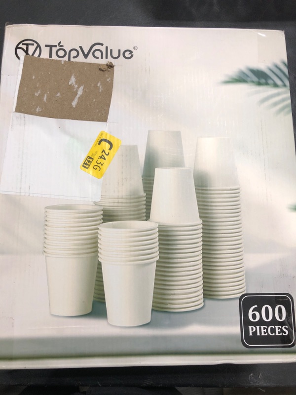 Photo 1 of TV TOPVALUE 600 Count 4 oz Paper Cups, Disposable Bathroom Mouthwash White Espresso Cups for Home, School and Office