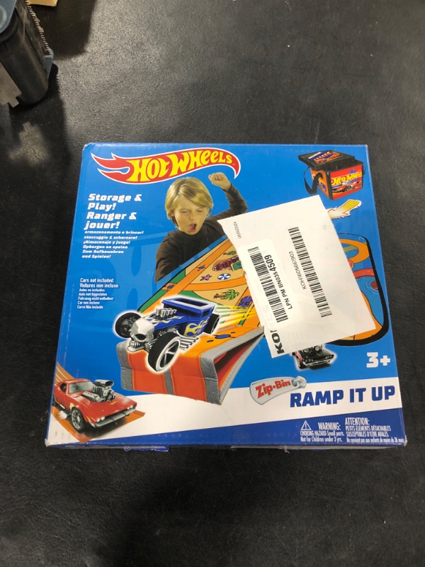 Photo 1 of Hot Wheels Tara Toy: ZipBin Ramp It Up - Unzip to Convert Into A 21"x21" Racetrack Playmat & Car Ramp, Storage & Play, Toy Car Box, Kids Ages 3+