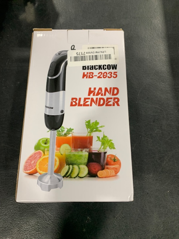 Photo 1 of Blackcow Corded Immersion Blender Handheld for Kitchen,Stainless Steel Emulsion Blender Handheld with Hook,Electric Hand Mixer with 12-Speed&Turbo,for Smoothie,Soup,Baby Food and Drinks