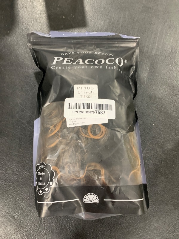 Photo 1 of PEACOCO Curly Ponytail Extension Drawstring Ponytails for Black Women - 6 Inch Pony Tail Clip on Ponytail Synthetic Short Afro Hairpiece for Daily Use?T1B/30?
