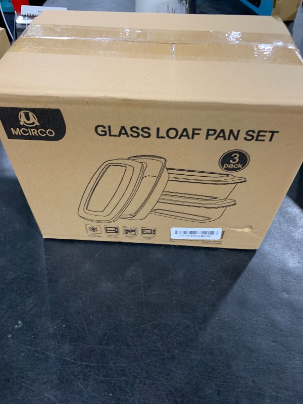 Photo 1 of M MCIRCO 6-Piece Glass Loaf Pan with Lids Set, Meatloaf Pan With Airtight Lids, Loaf Pan For Bread, Cake, Pastries, Easy Grip, Fridge-to-Oven (1800ML/1.9Qt/ 7.2 Cups)