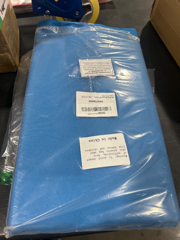 Photo 1 of BECHAEO Waterproof Canvas Upholstery Fabric by The Yard 58" Wide 600 Denier Water Resistant Oxford Polyester Material Outdoor Fabric for DIY Sewing Chair Cushion Awning Bag, 2 Yards Ocean Blue