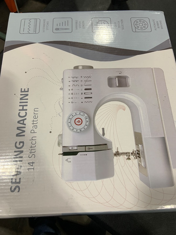 Photo 1 of Sewing Machine, Mini Sewing Machine with Extension Table, 14 Stitch Dual Speed Portable Sewing Machine for Beginners, Sewing Kit with Foot Pedal & Sewing Shelf Kit(Upgrade Version)