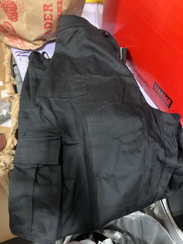 Photo 1 of AB-Eleven Cargo Pants for Women High Waisted Wide Leg Casual Pants with 4 Pockets Baggy Cotton Pants Y2K Streetwear Black