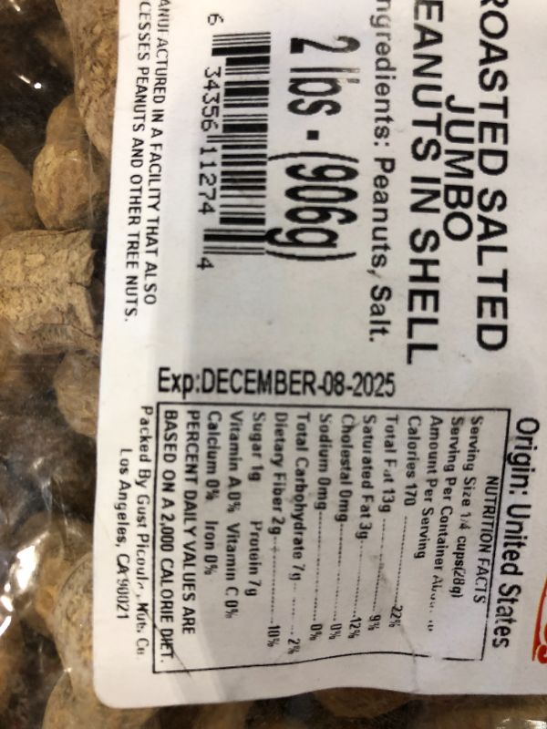 Photo 1 of ***EXP 08DEC2025*** Naturalee Peanuts, In Shell 2 lbs - Roasted, Salted - Natural Healthy Snack