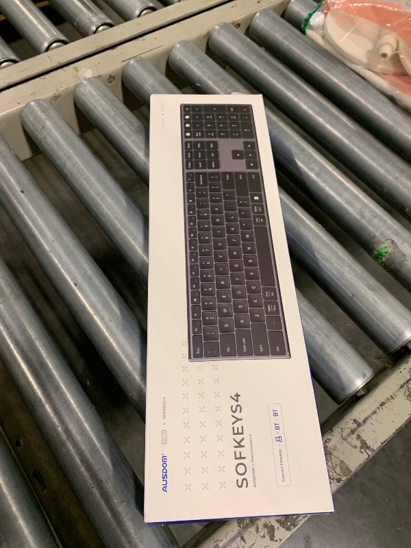 Photo 1 of ***MISSING USB RECEIVER***AUSDOM 2.4G Wireless Bluetooth Keyboard Full Size, Quiet Slim Multi-Device Rechargeable Cordless QWERTY Keyboard with Number Pad, Low Profile Silent Flat Universal Keyboard for Computer/Mac/Windows