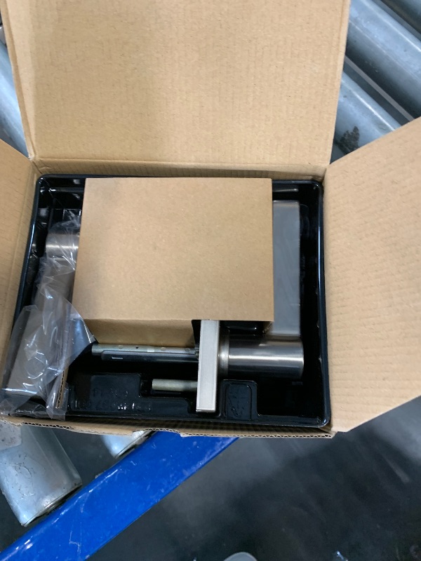 Photo 1 of **MISSING KEY**Kwikset Casey Entry Door Handle with Lock and Key, Secure Keyed Reversible Lever Exterior, For Front Entrance and Bedrooms, Satin Nickel , Pick Resistant Smartkey Rekey Security and Microban