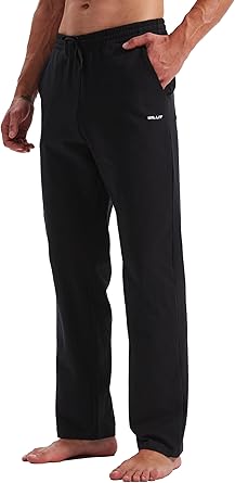 Photo 1 of 
Willit Men's Cotton Yoga Sweatpants Athletic Pants Open Bottom Exercise Lounge Pants Loose Male Sweat Pants with Pockets