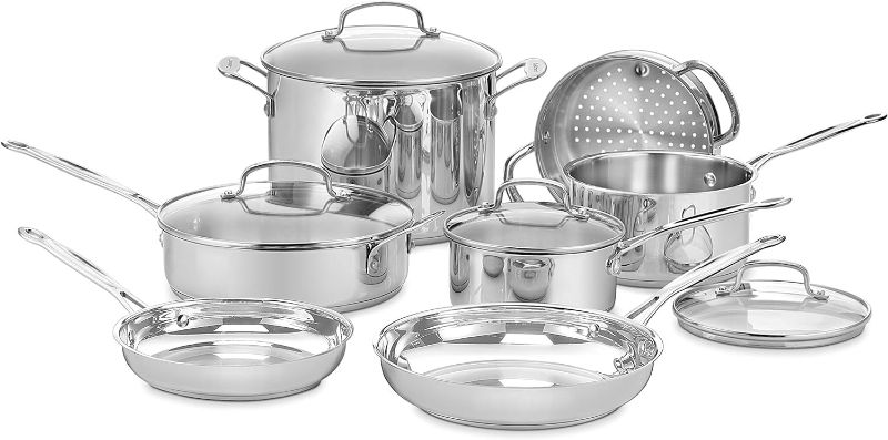 Photo 1 of ** unknown missing parts***Cuisinart 11-Piece Cookware Set, Chef's Classic Stainless Steel Collection 77-11G