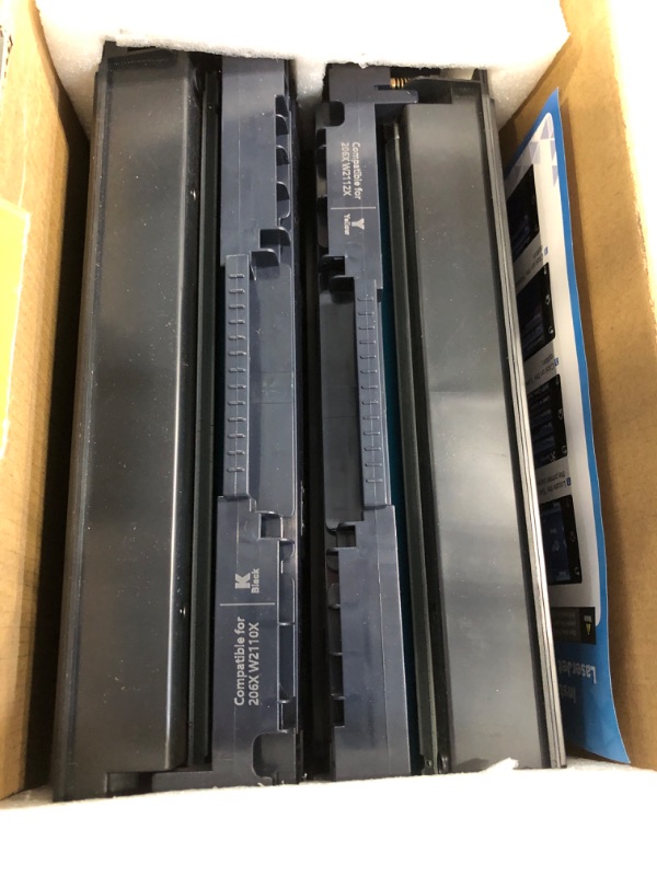 Photo 1 of 206X 206A Toner Cartridges 4 Pack High Yield M283fdw N283cdw Set Compatible Replacement for HP 206X 206A Color Laserjet Pro MFP M283cdw M255dw M283 Printer Ink (with Chip, Black Cyan Yellow Magenta)