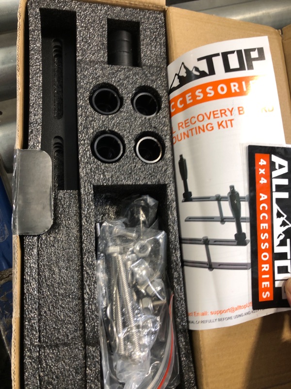 Photo 1 of ALL-TOP Recovery Board Mount Kit, Universal Bracket for Traction Tracks, Adjustable DIY Lockable Pin Set for Roof Rack, Crossbar & Cargo Basket