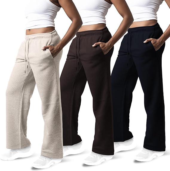 Photo 1 of 3 Pack Sweatpants Women, Wide Leg Womens Sweatpants, Workout - Yoga Pants XL