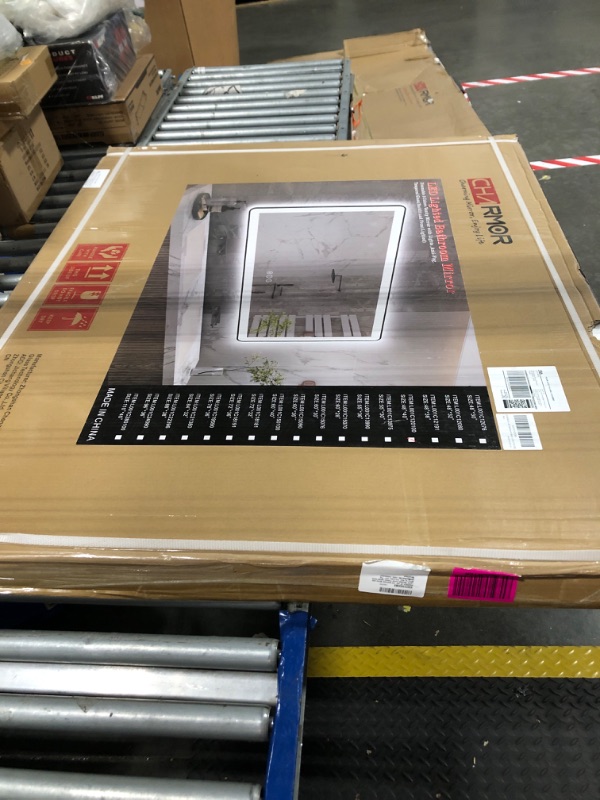 Photo 1 of CHARMOR 48"x40" LED Bathroom Mirror with Lights, Rounded Corner Framed Lighted Vanity Mirror for Wall, Dimmable, Anti-Fog, Shatterproof, ETL Listed, Independent Backlit+Front lit