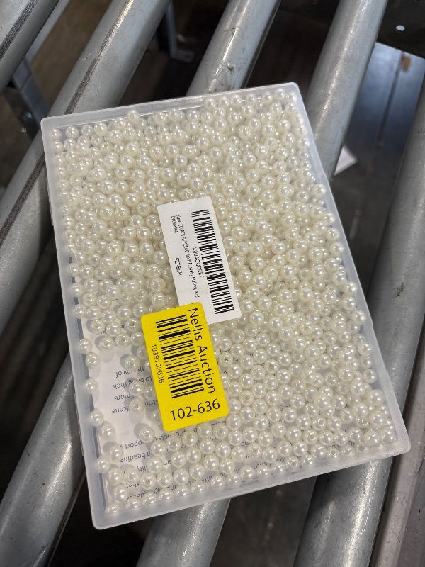 Photo 1 of 1000PCS FIVEIZERO Pearl Beads for Crafts, 8mm White Craft Pearls, Smooth Loose Pearls with Holes for Necklaces, Bracelets, Vase Fillers, and Party Décor