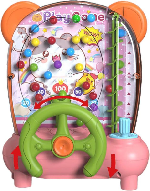 Photo 1 of 
Electronic Pinball Machine | Ball Catcher Machine for Kids - Early Educational Toy with Steering Wheel Design for Outdoor, School, Home, Party Lvtfco