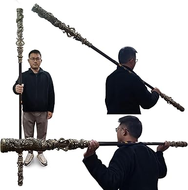 Photo 1 of 2025 New Edition Metal Monkey King Wukong Staff Real Ruyi Golden Cudgel Life Size Exclusive Weapon Props
