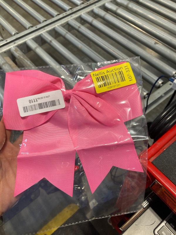 Photo 1 of 2 Packs Jumbo Cheerleading Bow 8 Inch Large Cheer Hair Bows with Ponytail Holder for Teen Girls Softball Outfit Uniform(Hot Pink)