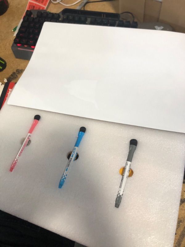 Photo 1 of 3 Pack Magnetic Dry Erase Board Sheet for Fridge, 12"x8" Erasable Refrigerator WhiteBoard w/ 6 Markers & 1 Eraser- Smooth and Flexible Small Magnet Blank Notepad for Home Kitchen Organizer and Planner