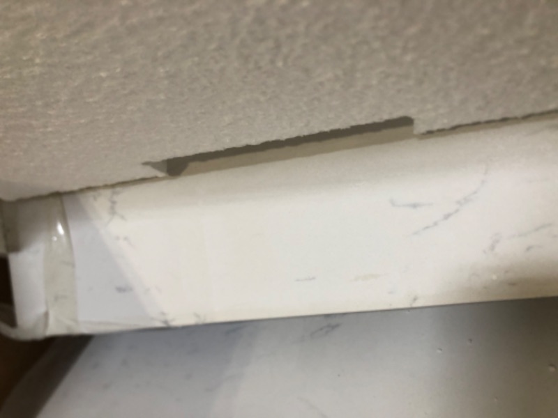 Photo 1 of 36'' x 22'' Engineered Stone Vanity Top with Sink, Bathroom Vanity Top with Undermount Left Ceramic Sink | Backsplash | Overflow for 36 Inch Bathroom Vanity (No Cabinet Included)