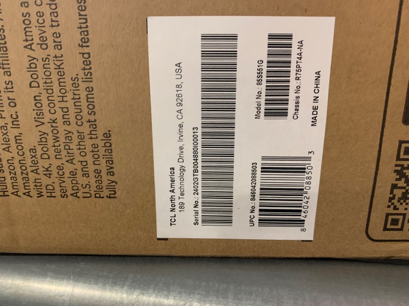 Photo 1 of 85” Class DU7200 Series Crystal UHD 4K Smart Tizen TV (2024) (SALE FOR PARTS)