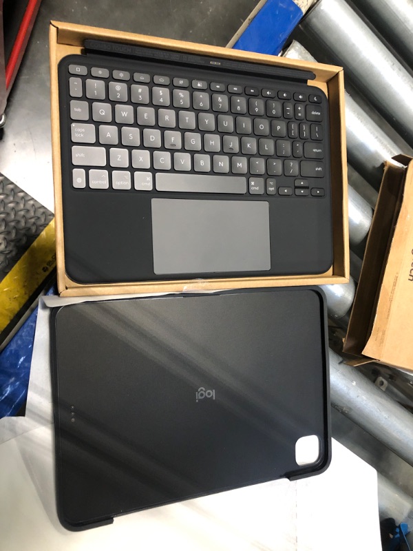 Photo 1 of Logitech Combo Touch iPad Pro 11-inch (M4)(2024) Keyboard Case - Detachable Backlit Keyboard with Kickstand, Comfortable Typing, Multi-use Mode - Midnight Black