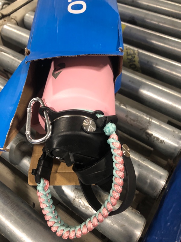 Photo 1 of ***Straws & pipe cleaner missing*** RAYMYLO Insulated Water Bottle 40oz (Cold for 48 Hrs), Stainless Steel Water Bottle with Handle & Straw Lid & Paracord Handle, Triple Wall Vacuum Leakproof Travel Flask, Fit in Any Car Cup Holder