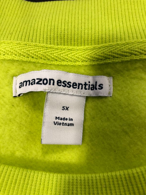 Photo 1 of ***SIZE 5XL*** Amazon Essentials Women's Relaxed-Fit Crewneck Pullover Long-Sleeve Sweatshirt (Available in Plus Size), Lime Green, 5X