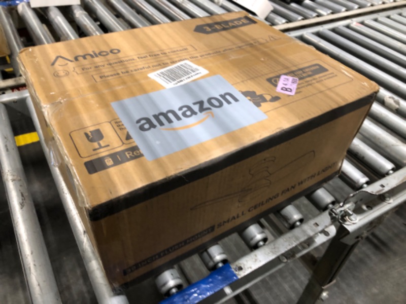 Photo 1 of Amico Ceiling Fans with Lights, 30 inch Low Profile Ceiling Fan with Light and Remote Control, Flush Mount, Reversible, 3CCT, Dimmable, Noiseless, White Ceiling Fan for Bedroom, Indoor/Outdoor Use