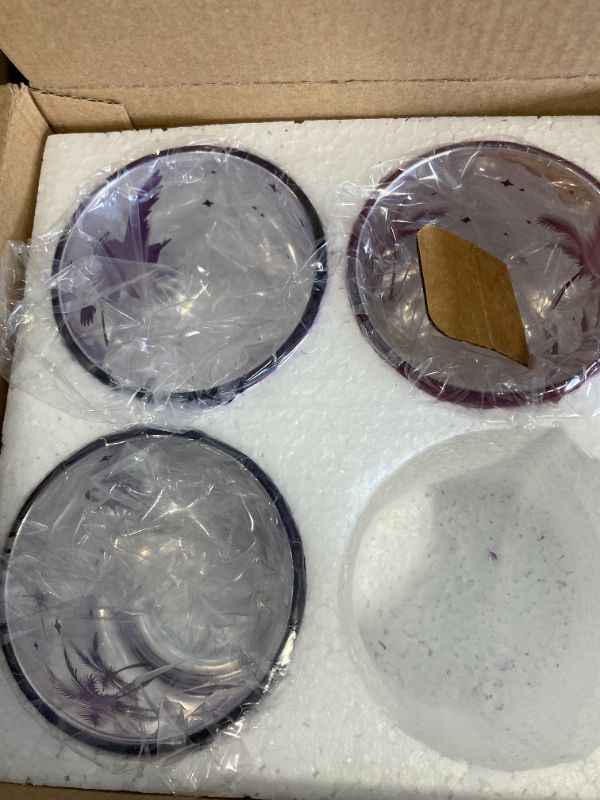 Photo 1 of Advent Candle Holder Set of 4, Christian Decoration Votive Candle Holders, Glass Tealight Holders for Christmas Table Centerpieces Nativity Decorations, Purple & Pink