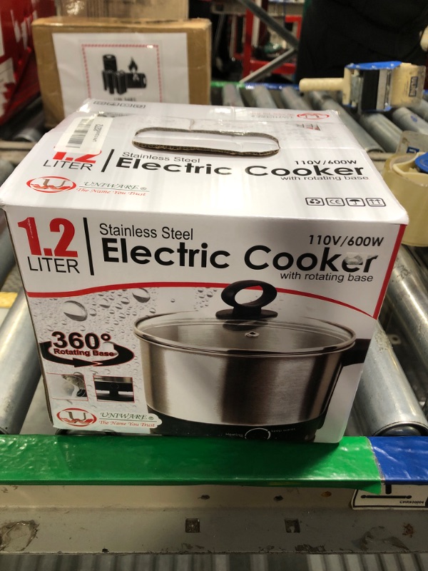 Photo 1 of 70019 Uniware 1.2 Liter Stainless Steel 304 Electric Cooker With Rotating Base