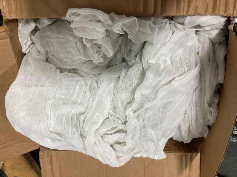 Photo 1 of 15 Pack Cheesecloth Table Runner 10Ft Gauze Cheese Cloth 35x120 Inch Boho Table Runner Holiday Table Runner Table Cover for Wedding Birthday Party Engagement Baby Bridal Shower Table Décor(White)
