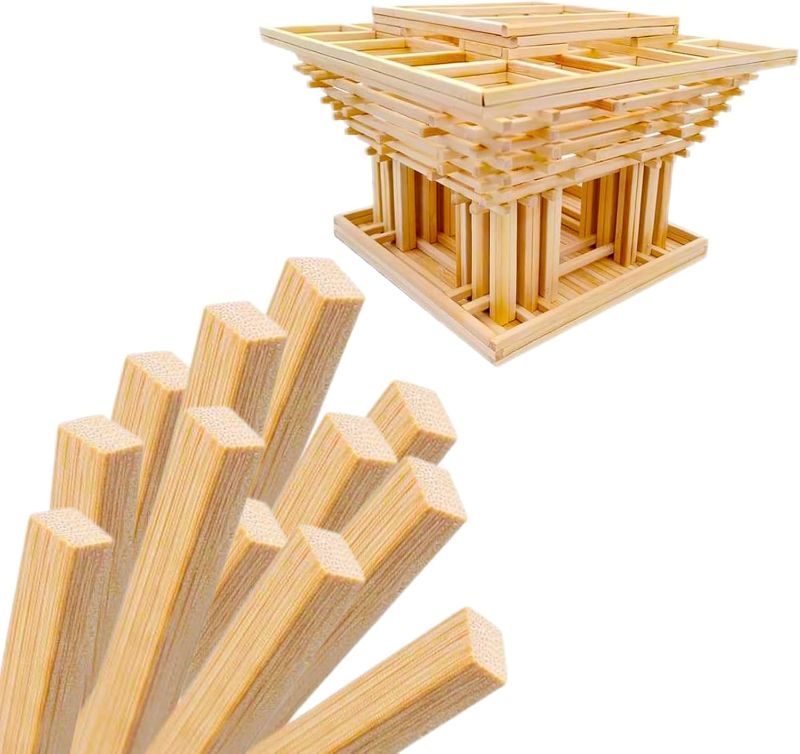 Photo 1 of 1/2 x 12 Inch 25 PCS Square Dowel Rods Wood Sticks Wooden Dowel Rods Unfinished Bamboo Sticks - for Crafts,Home Decor, Model Making and DIYers