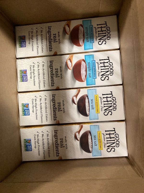 Photo 1 of **EXP May 23 2025 ***GOOD THINS Rice & Corn Snacks Gluten Free Crackers Variety Pack, Bulk Snack Crackers, 4 Boxes