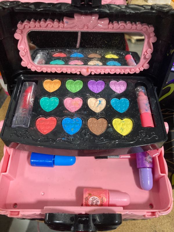 Photo 1 of 54 Pcs Kids Makeup Kit for Girls, Princess Real Washable Pretend Play Cosmetic Set Toys with Mirror, Non-Toxic & Safe, Birthday Gifts for 3 4 5 6 7 8 9 10 Years Old Girls Kids (Pink)