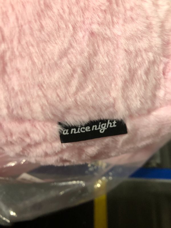 Photo 1 of A Nice Night Faux Fur Reading Pillow Bed Wedge Large Adult Backrest with Arms Back Support for Resting in Bed/Couch for Bedrest, BabyPink